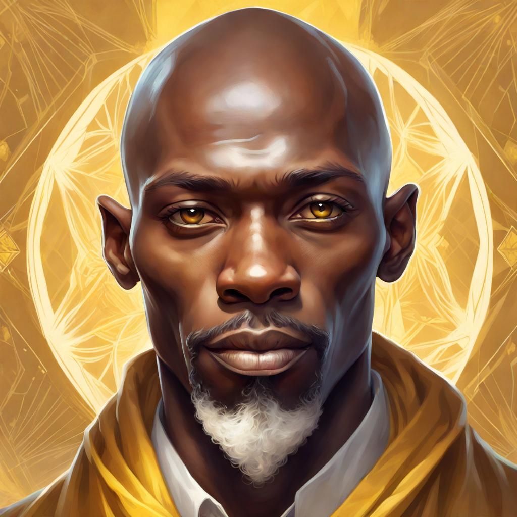 Nigerian Man in Silk Cloak: Hyperdetailed Digital Portrait