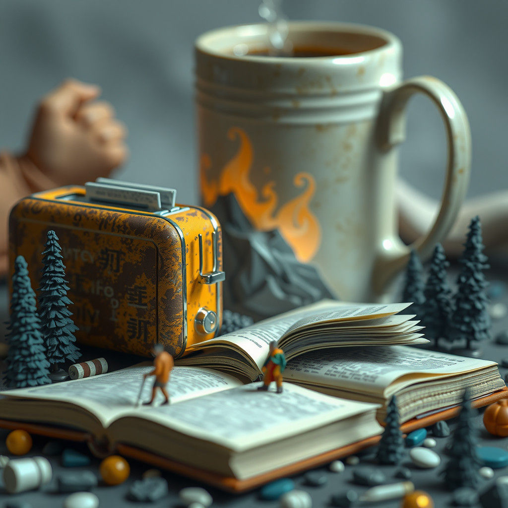Miniature People Explore Gigantic Coffee Cup World