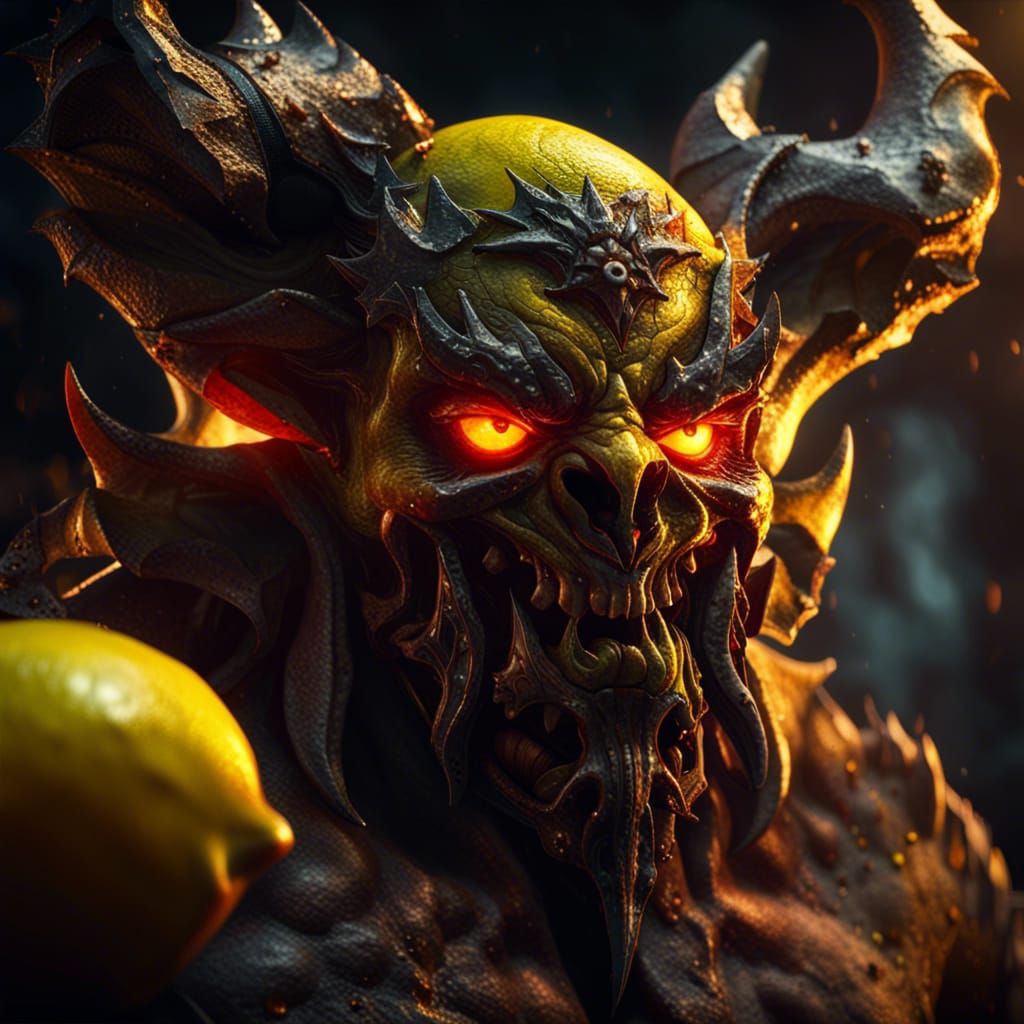 Demon Lemon in 3D Game Cinematic Style