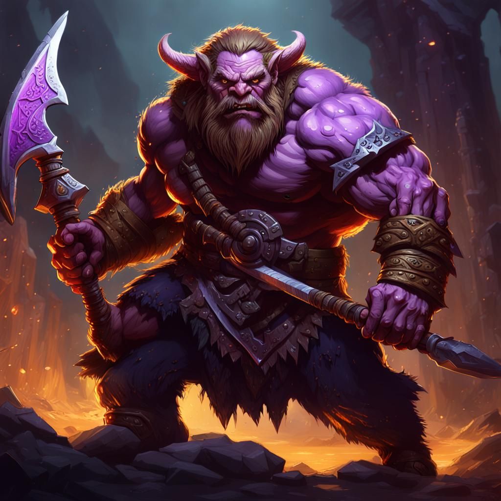 Bugbear Barbarian Concept Art in Dark Fantasy Style