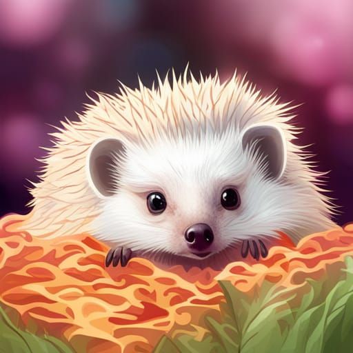Adorable White-Bellied Hedgehog Portrait