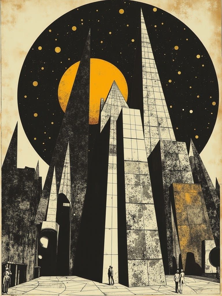 Cosmic Escher-Inspired Artwork