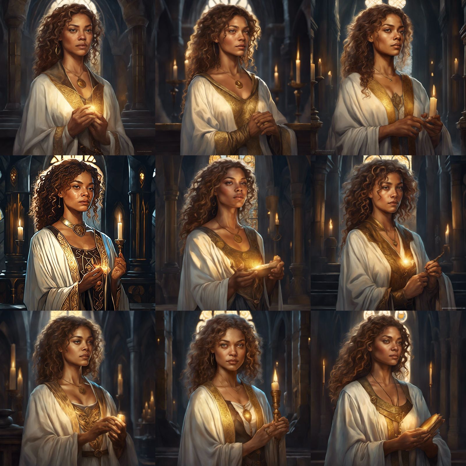 Medieval Healer Portrait in Golden Light