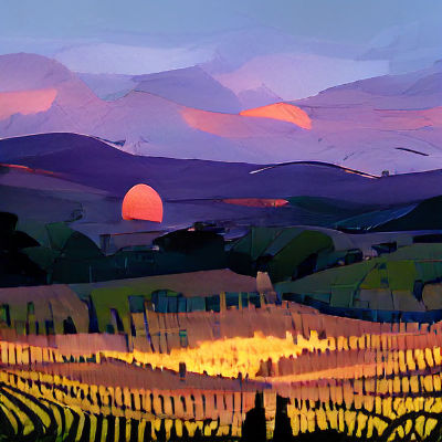 Sunset Through Vineyard Vines