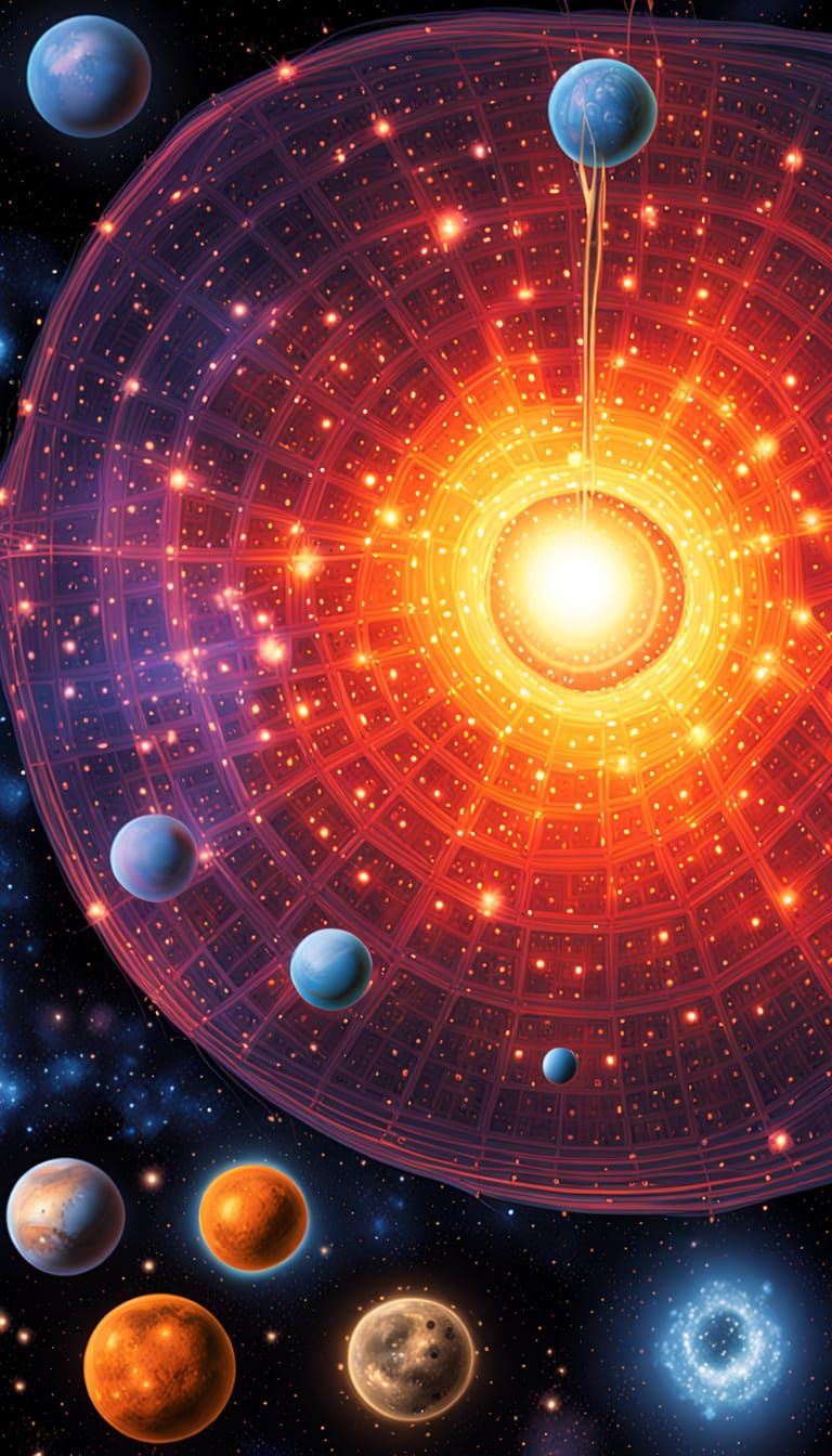 Black Hole Spaghettification of Star System: Digital Illustr...