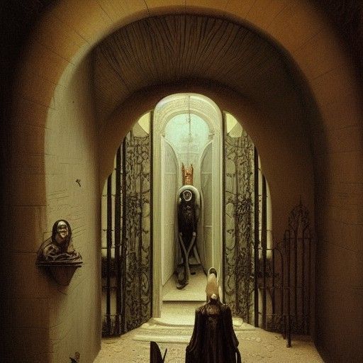 Surreal Illusion Gateways in Melting Oil on Canvas