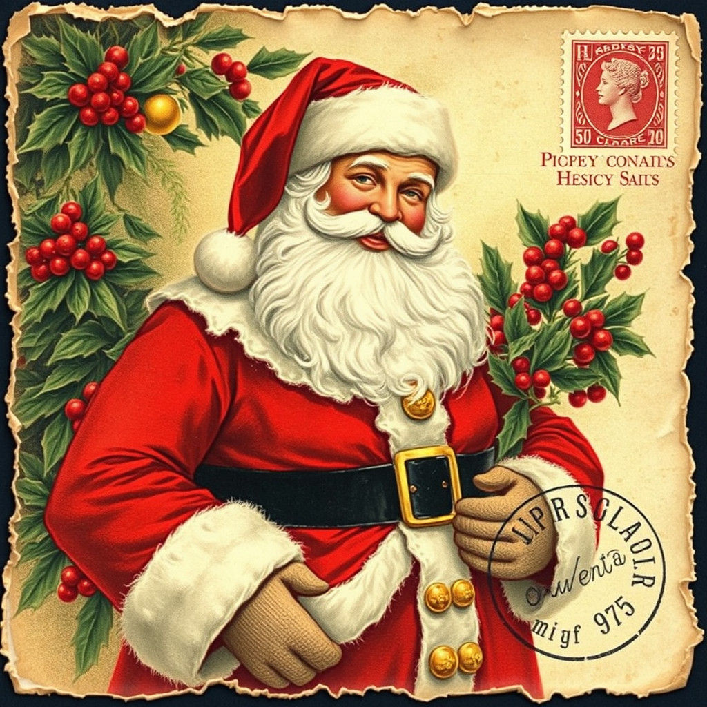 Classic Santa Claus Vintage Holiday Postcard