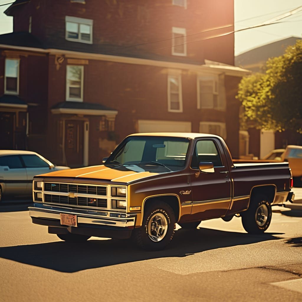 1986 Chevy Muscle Truck in Golden Light