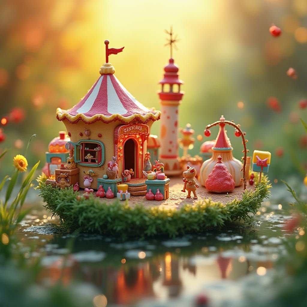 Candy Amusement Park in Dewdrop, Naïve Art Style