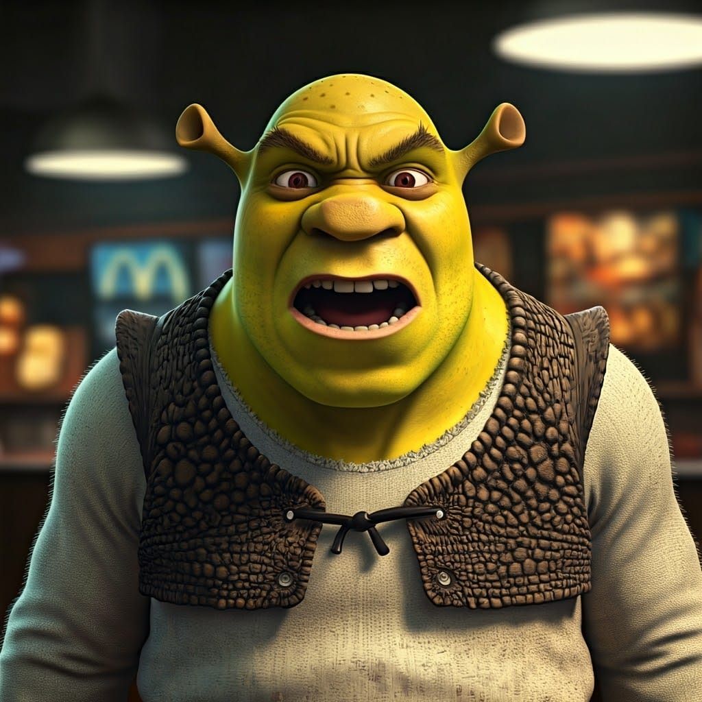 Shrek is an Angry McDonald's Manager