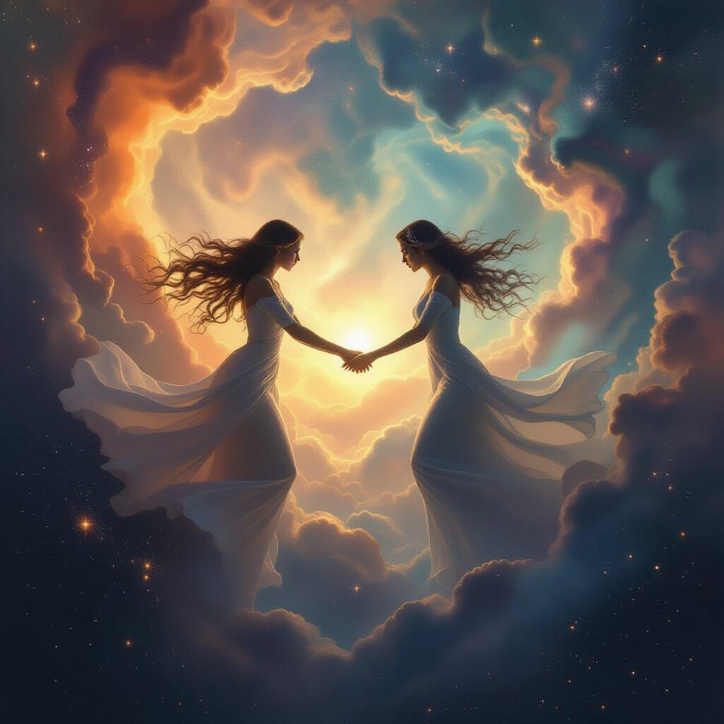 Ethereal Souls Connect Across Cosmic Expanse