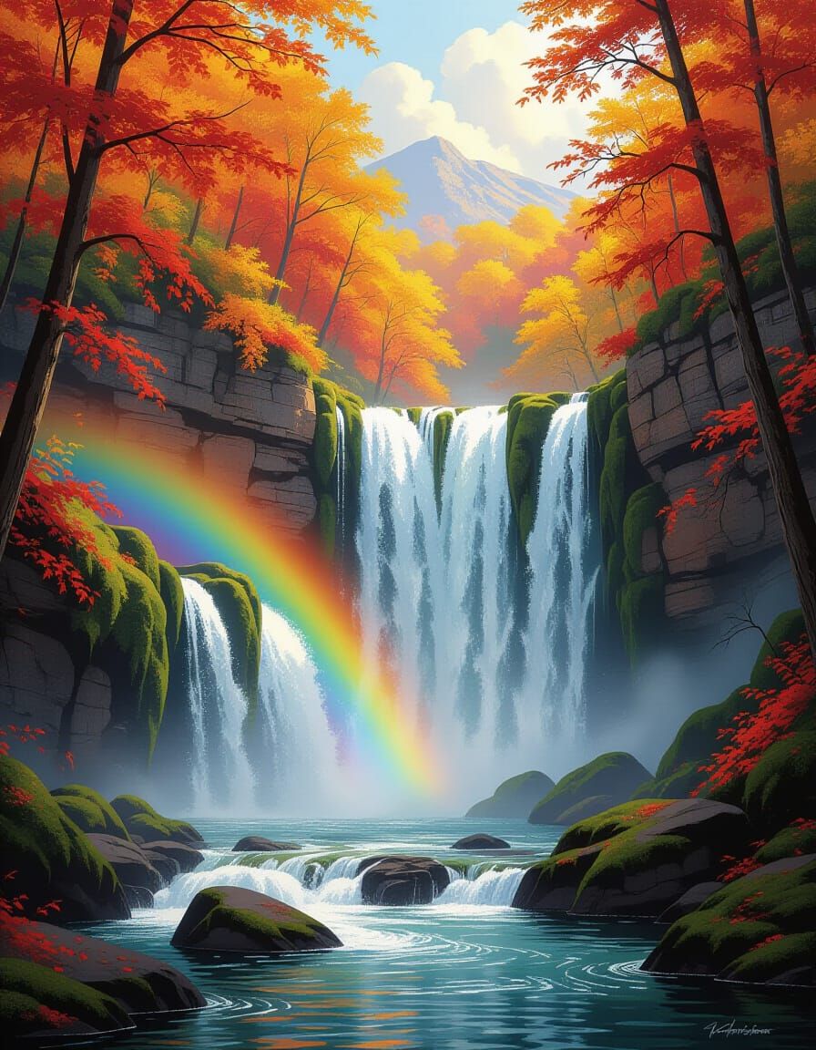 Autumn waterfall