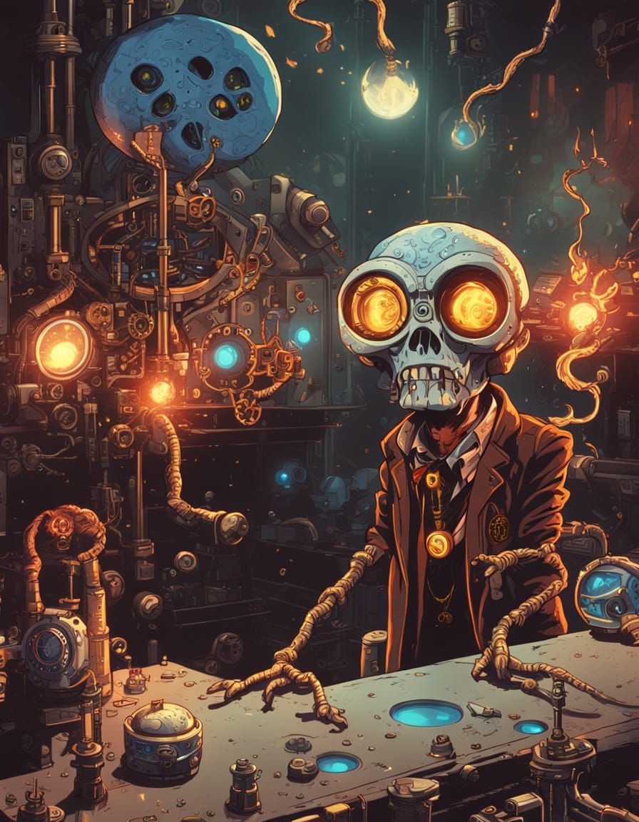 Harry Homunculus in Lab with Shrink Ray: Digital Art