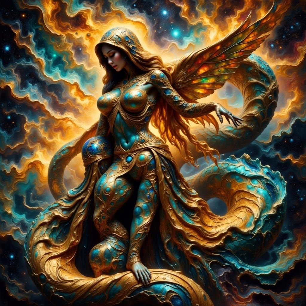 Celestial Androgynous Being in Dreamlike Surrealism