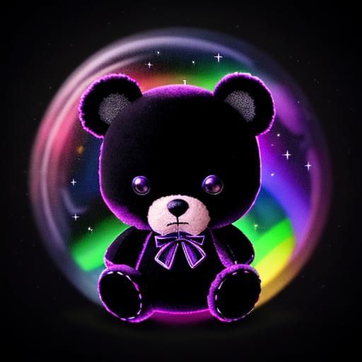 Night Sky Teddy Bear Plushie in Art Deco Style