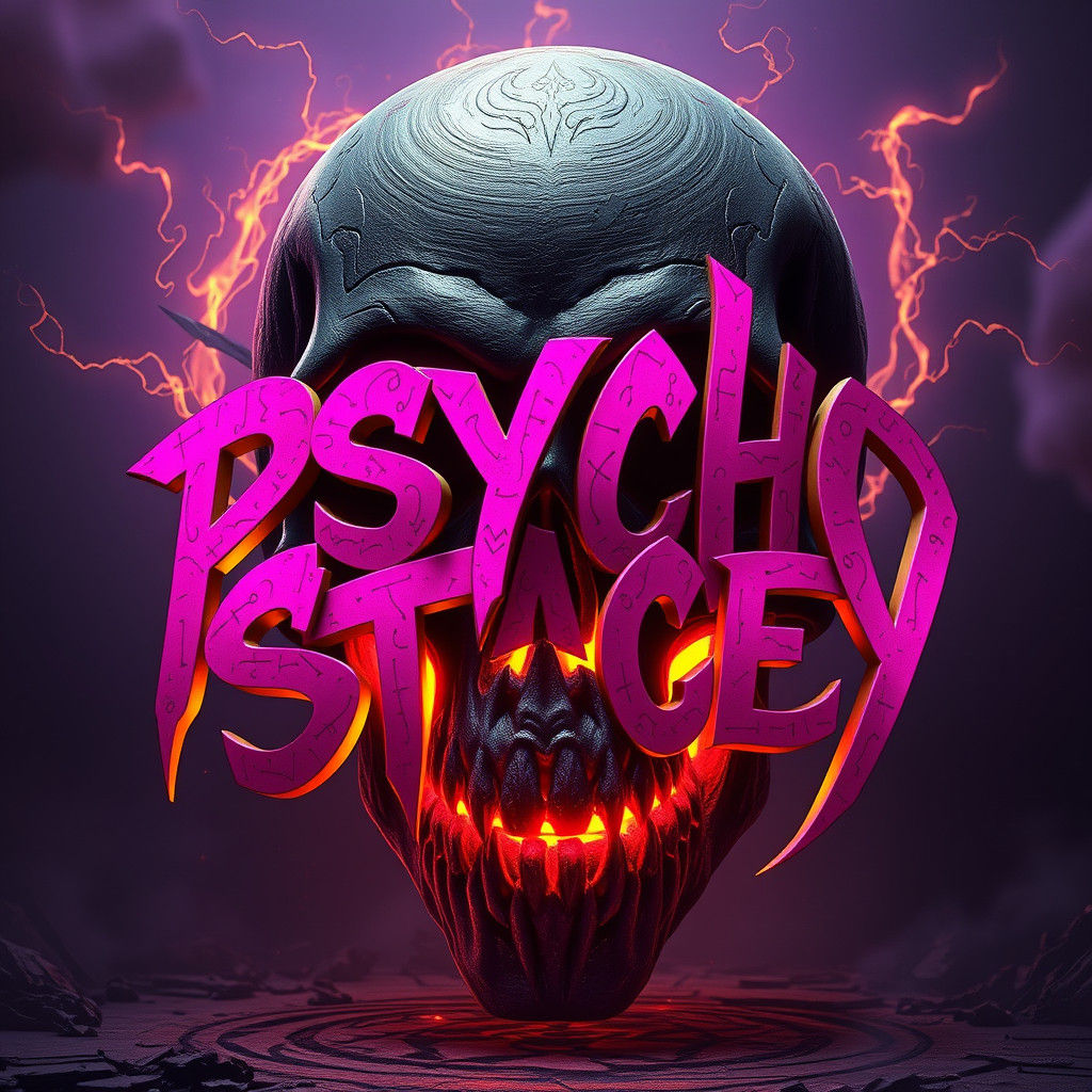 Ominous Skull Enveloping Graffiti in Dark Fantasy Art