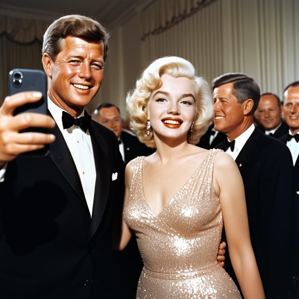 Marilyn Monroe and JFK Selfie in 8k Resolution