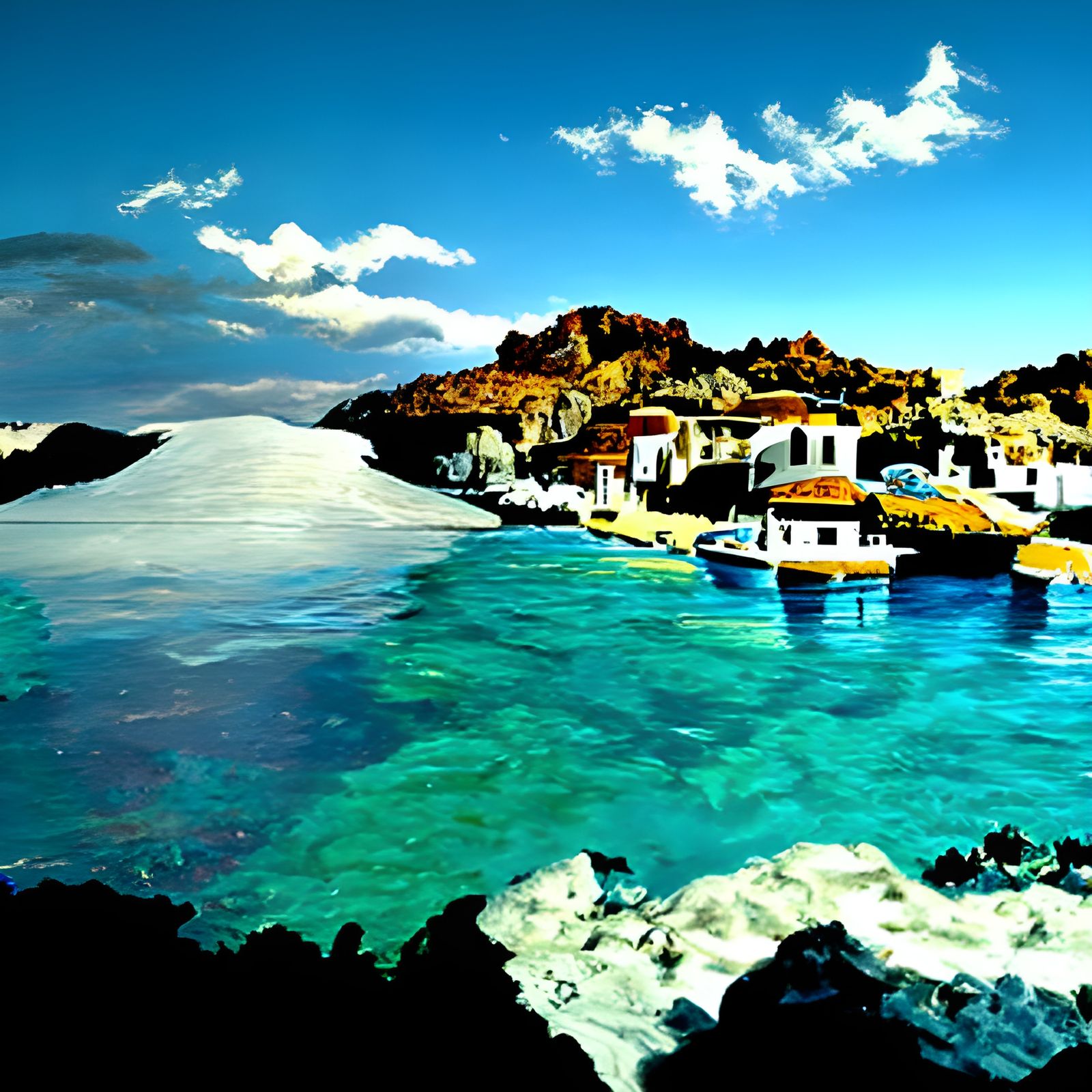 Turquoise Dream: Greek Islands in Oil Paint