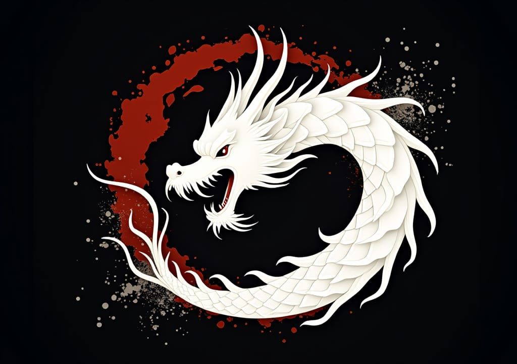 Japanese Dragon in Pop Art Style