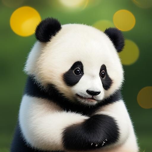 Cute Baby Panda in Natural Light Photography