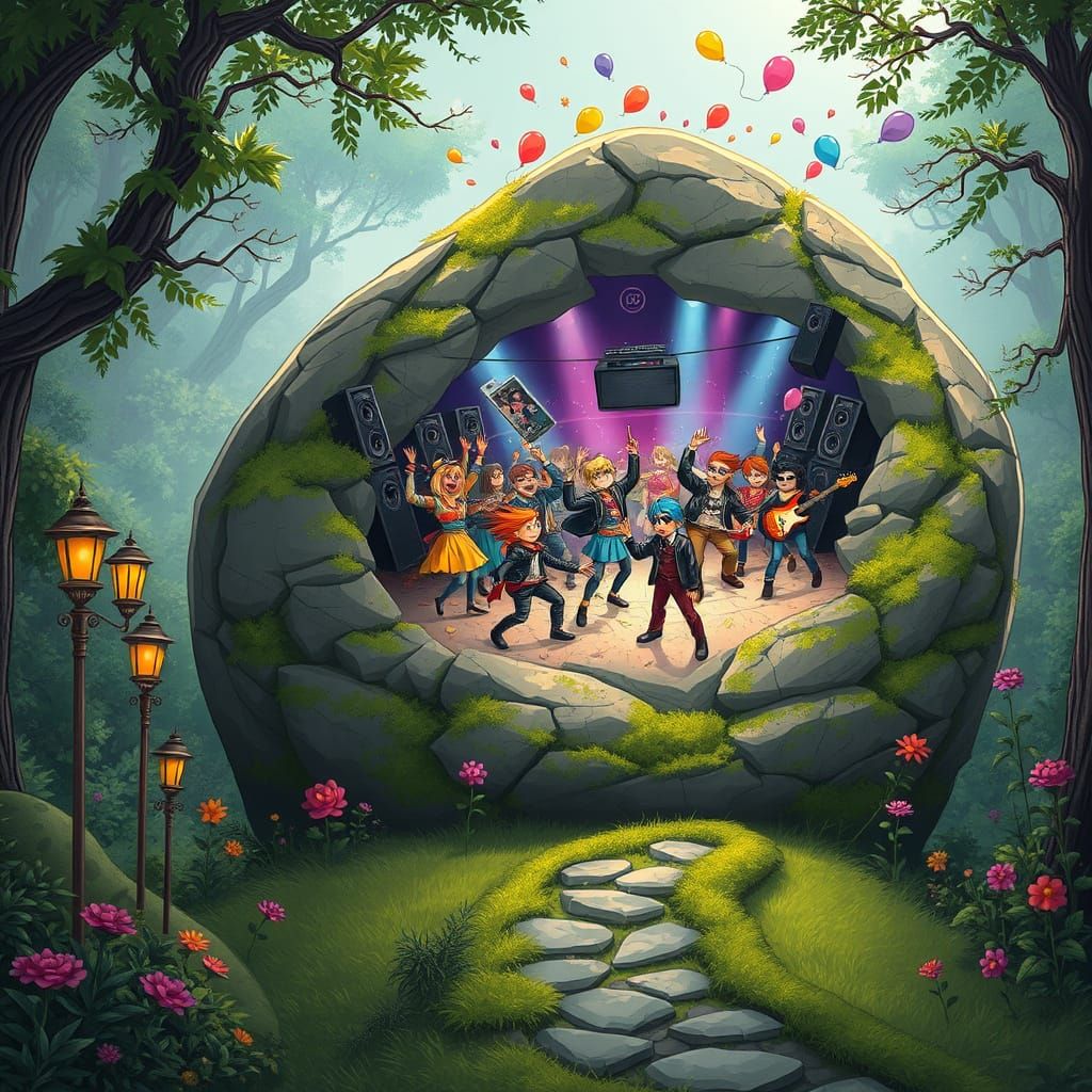 Rockin' Party on a Mossy Rock