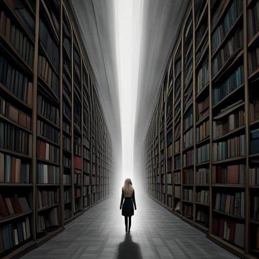 Mysterious Blonde in Dark Magic Bookstore