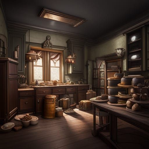 Enchanted Witch Kitchen with Cakes and Treats