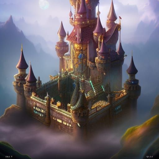 Fantastical Floating Castle Concept Art