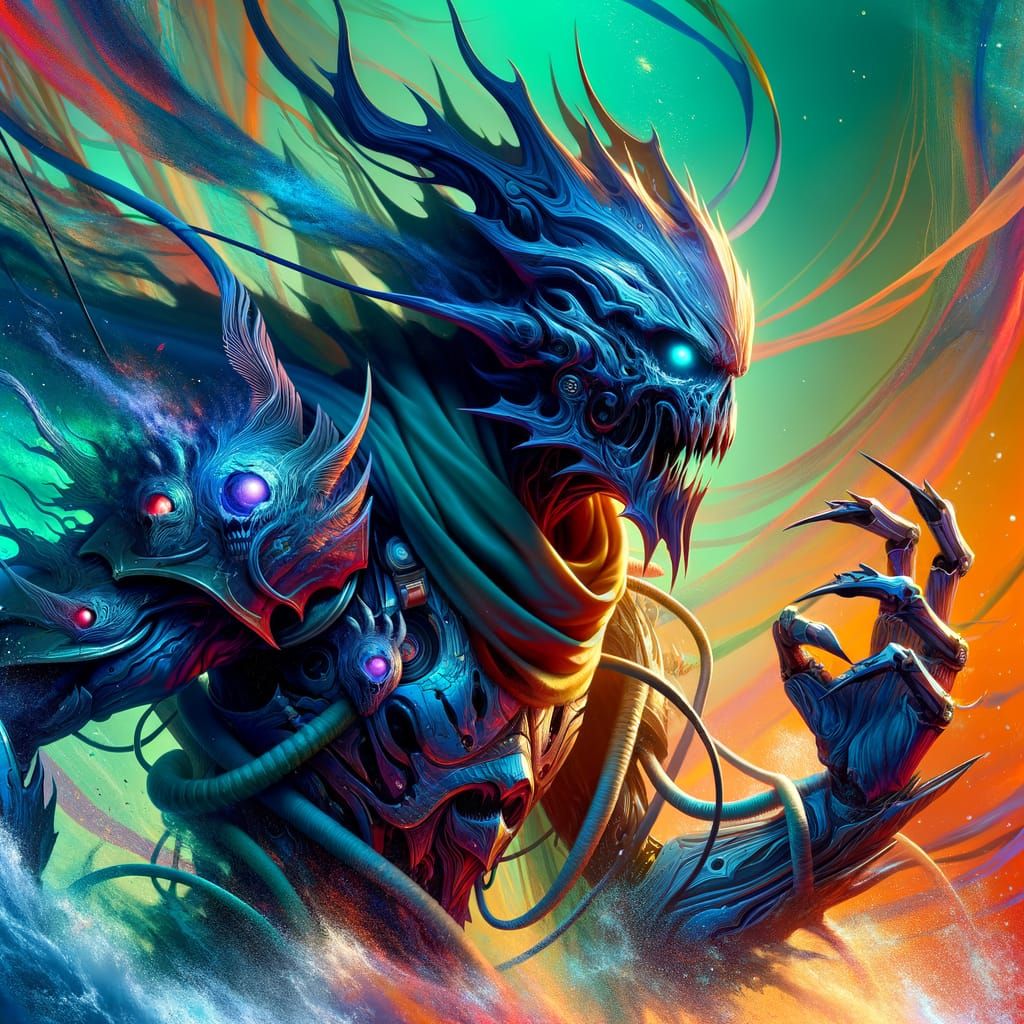 Deep Sea Boss Character with Trapped Souls