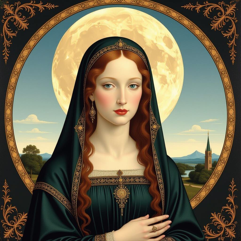 Lunar Goddess in the Style of Van Eyck