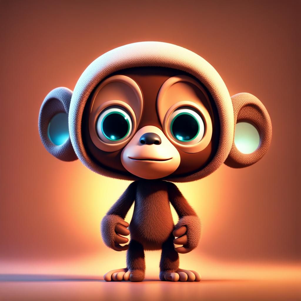 Adorable Cheburashka Character in 3D Digital Art