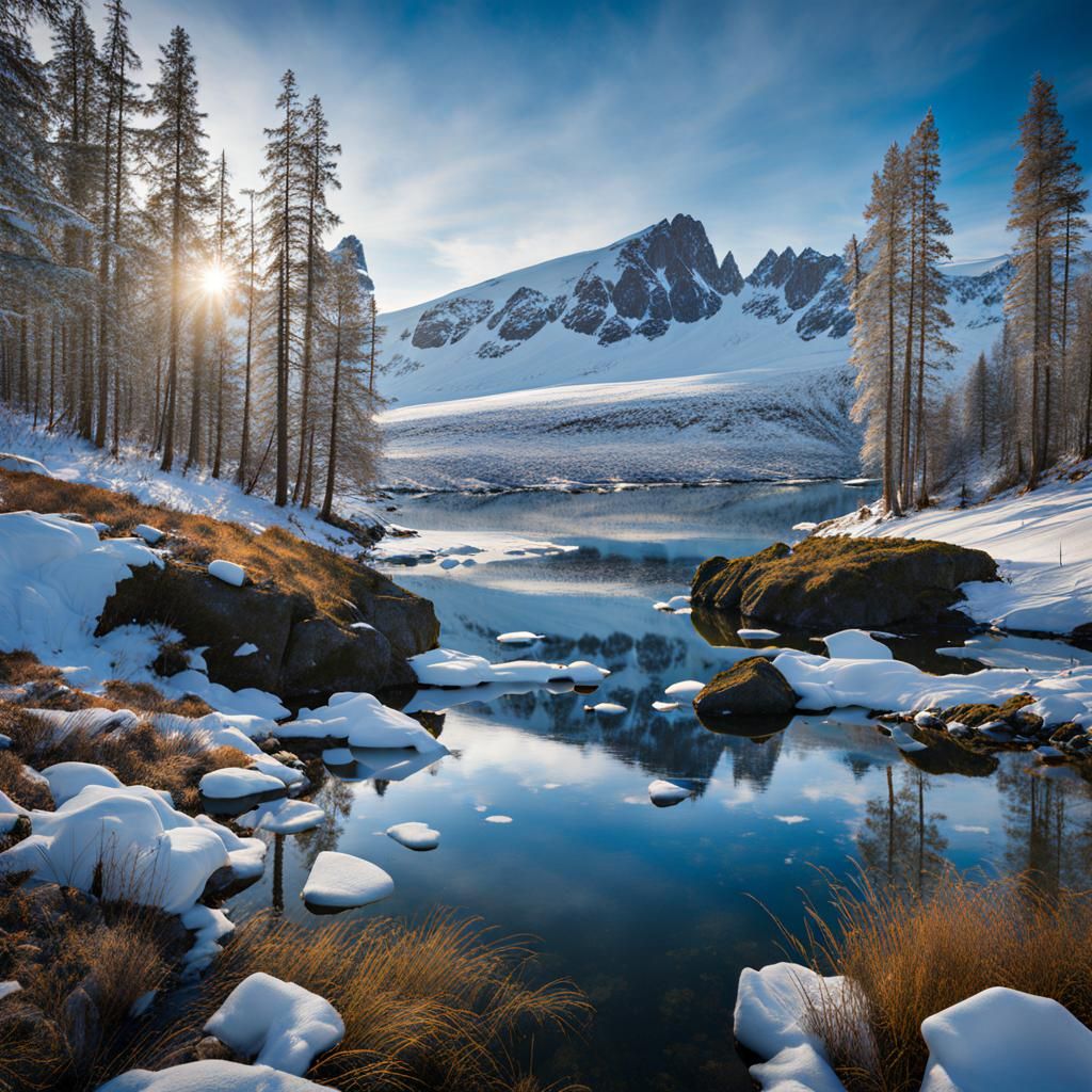 Frozen Arctic Landscape: A Digital Rendering