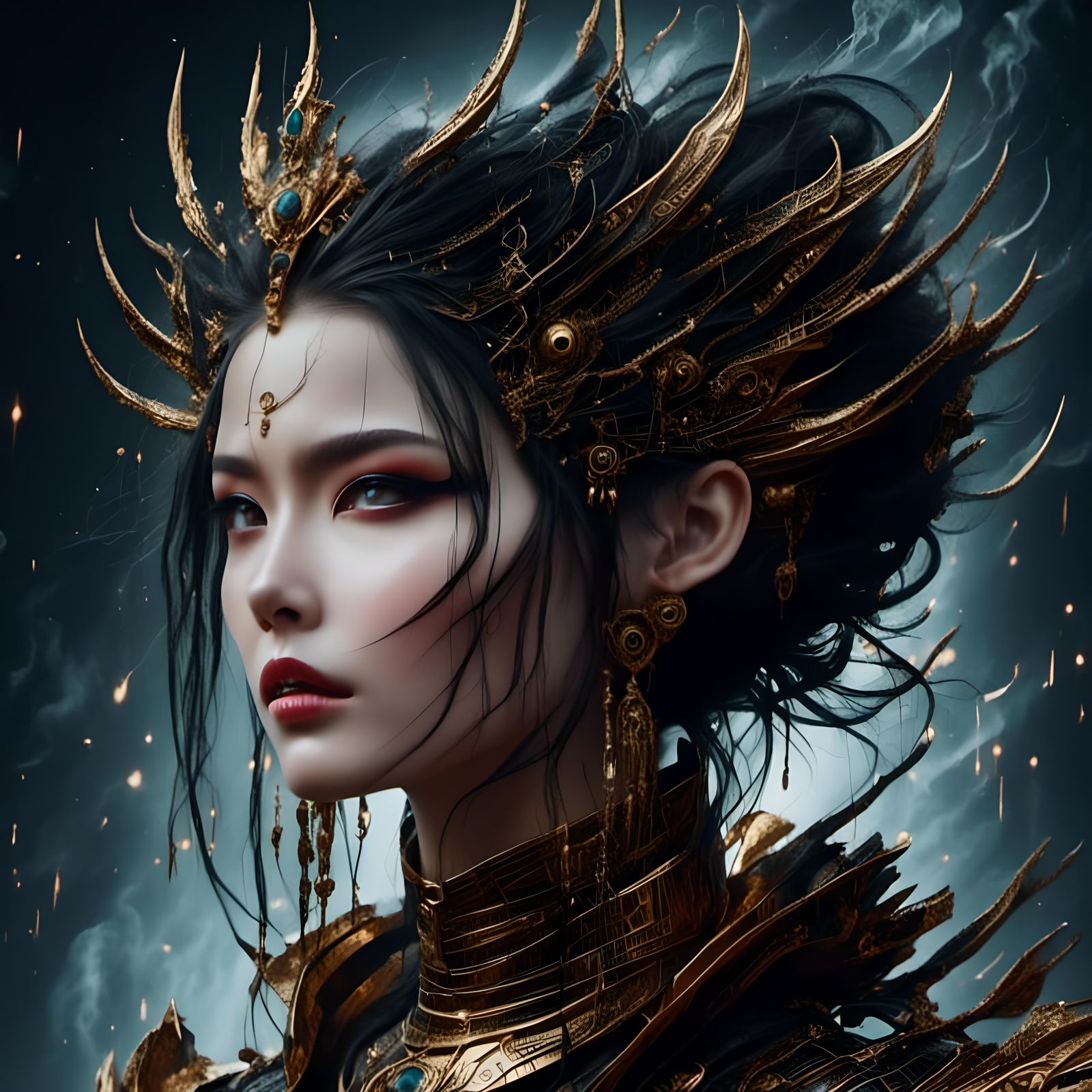 Cyberpunk Couple in Neon Dystopia 2049