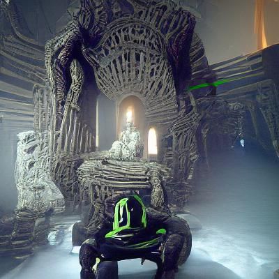Eldritch God on Throne: Digital Art
