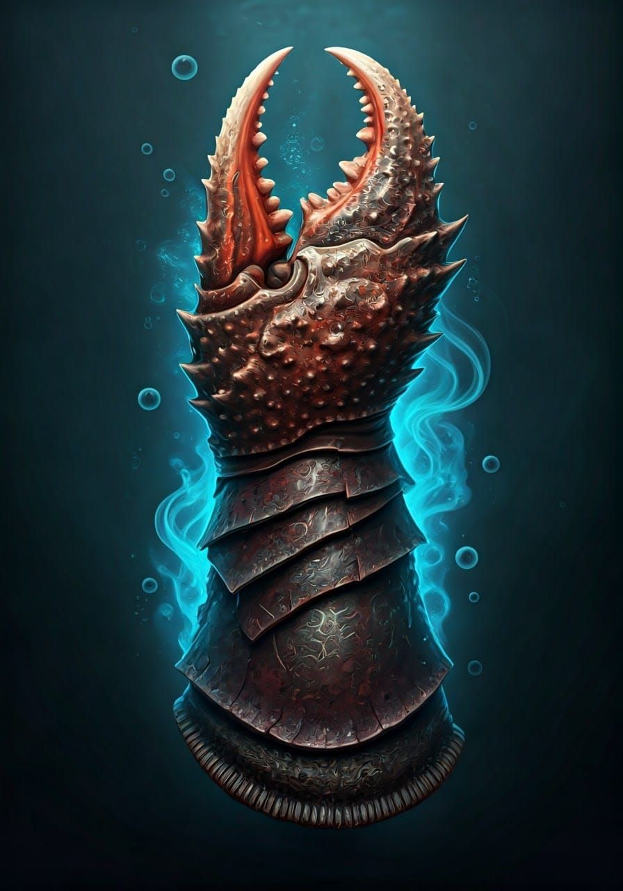 Massive Cyberpunk-Style Crab Gauntlet Armor