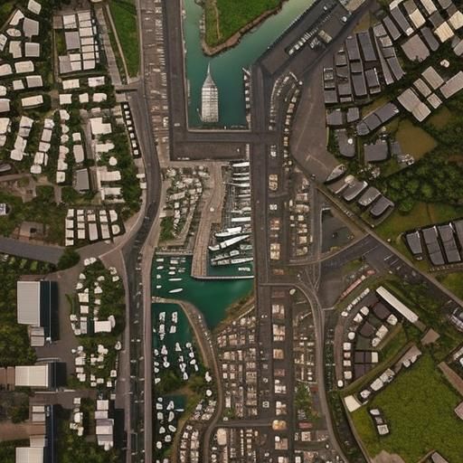 Fantasy Harbour at Sunset in Detailed 3D