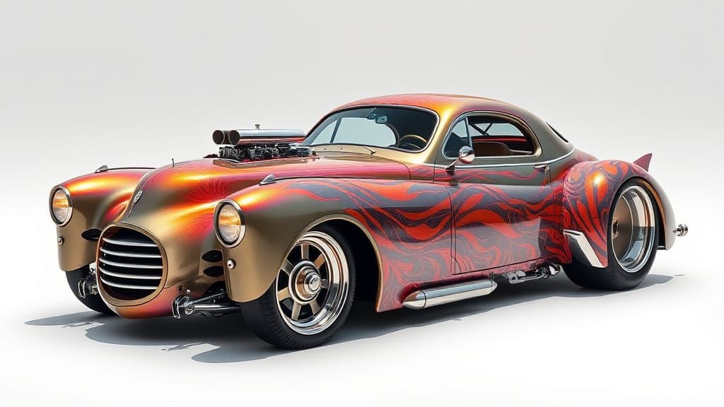 Nitrous Gasser with Manga Art: A Futuristic Custom Car