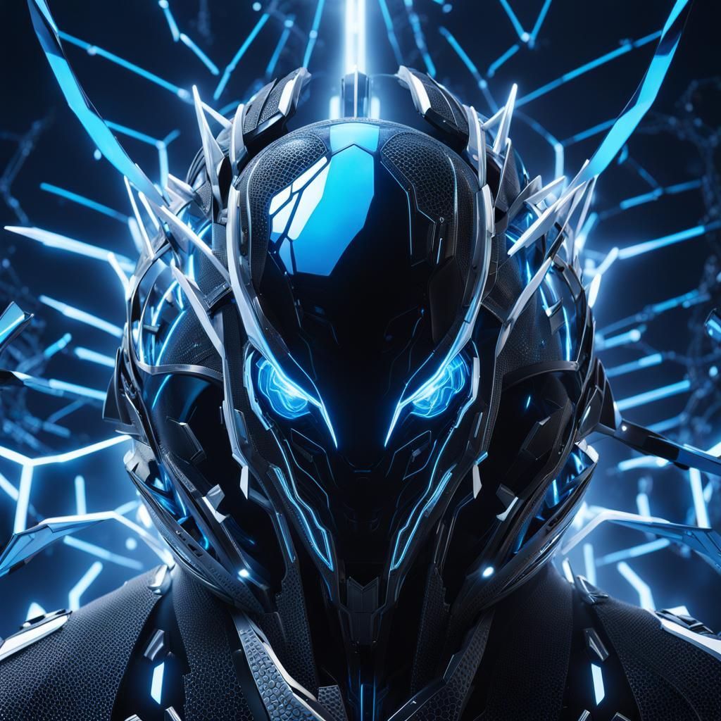 Radiant Entity of Neon Light in Cyberpunk Style