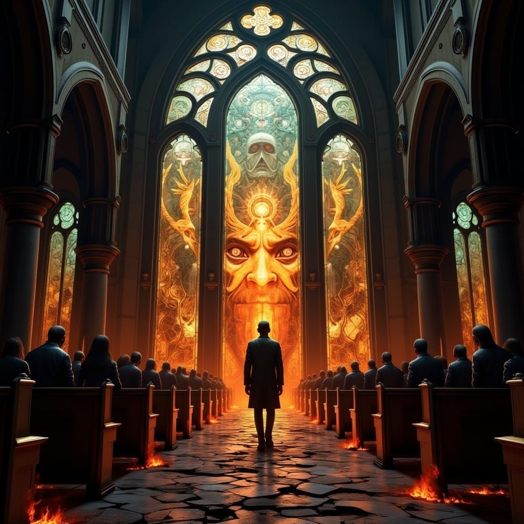 Steampunk Church of the Twin Flames in Ruin