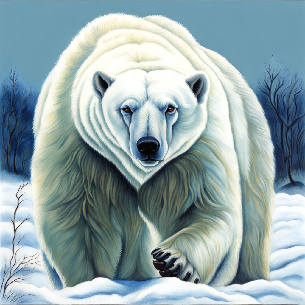 Polar Bear in Automatic Drawing Style