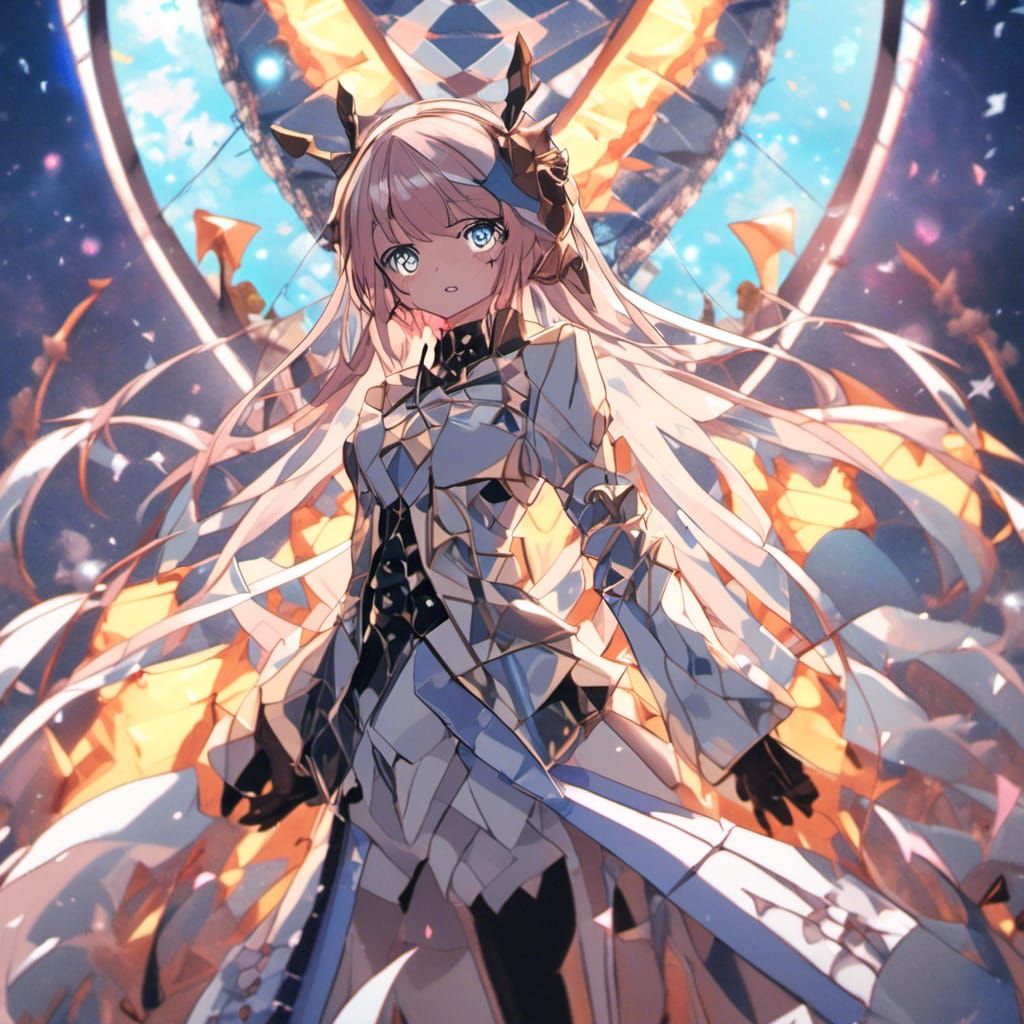 Illuminated Geometric Polygon in Dark Space