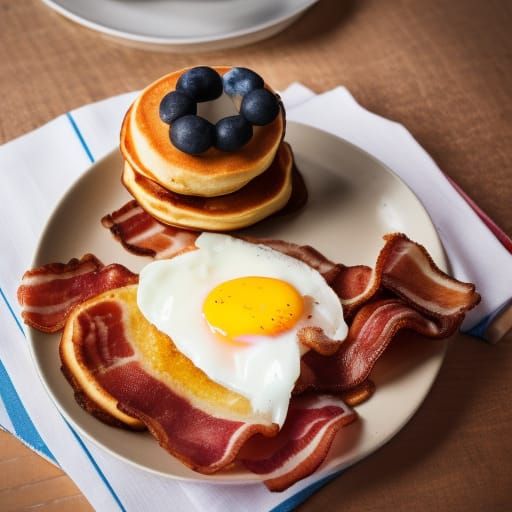 Breakfast Still Life with Donuts and Pancakes