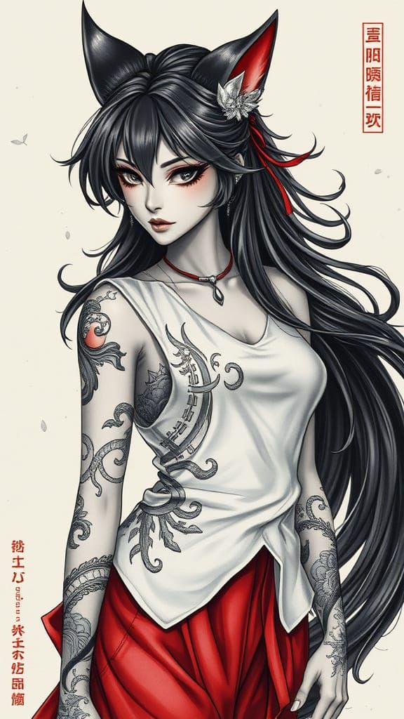 Enchanted Kitsune Bard in Elegant Armor