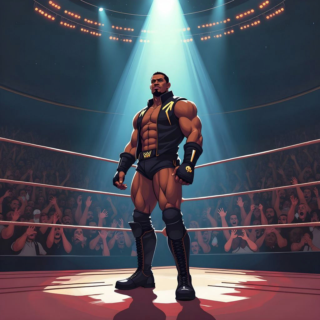 Fitness Model Pro Wrestler in Dynamic Pose