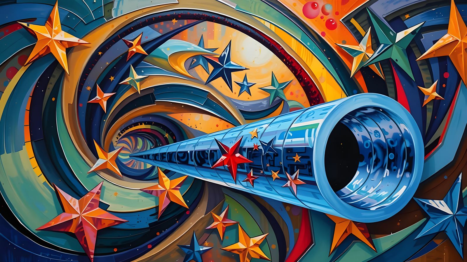 Resplendent Cosmic Vortex in Shimmering Glass and Metallic C...