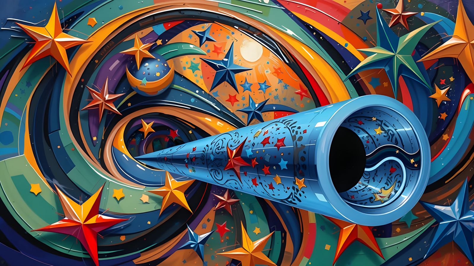 Sleek Metallic Mirror Cylinders Dance in Cosmic Vortex