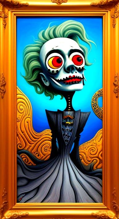 Surreal Tim Burton Inspired Art with Melting Oil Paints