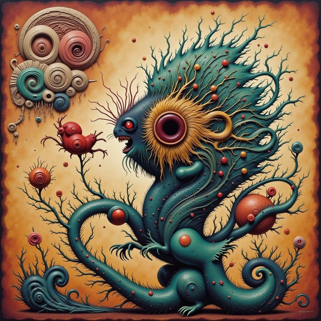 Cuddly Monsters in a Whimsical Digital Art Style