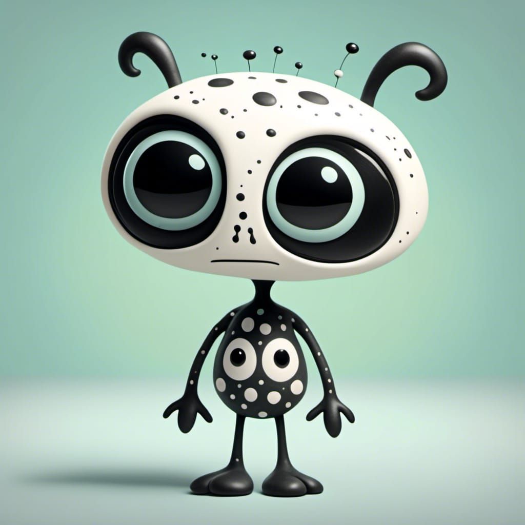 Adorable Ant-Like Alien with Angular Eyes