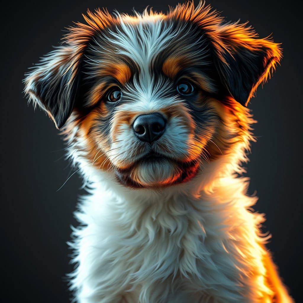 Majestic Fluffy Portrait in Hyper-Realistic Style